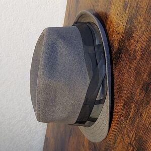 Fedora Hat - Gray with Gray & Black Band  L/XL